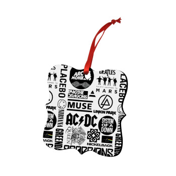 Best Rock Bands Collection, Christmas ornament polygon wooden 7.5cm