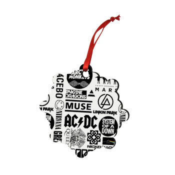 Best Rock Bands Collection, Christmas ornament snowflake wooden 7.5cm