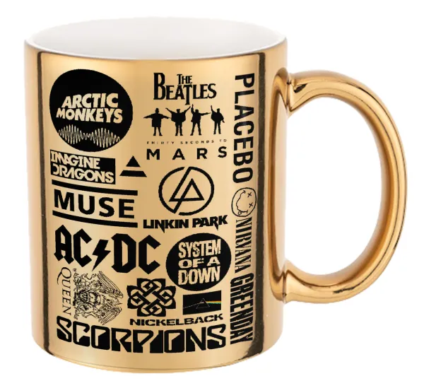 Best Rock Bands Collection — Mug ceramic, gold mirror, 330ml