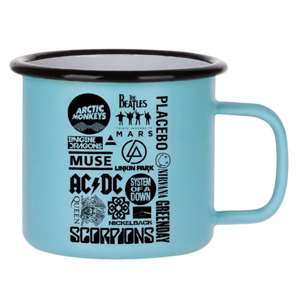 Best Rock Bands Collection — Κούπα Μεταλλική εμαγιέ ΜΑΤ σιέλ 360ml