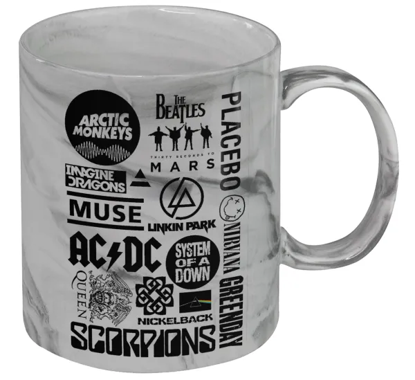 Best Rock Bands Collection — Κούπα κεραμική, marble style (μάρμαρο), 330ml