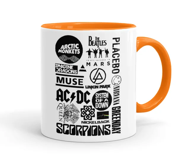 Best Rock Bands Collection — Mug colored orange, ceramic, 330ml