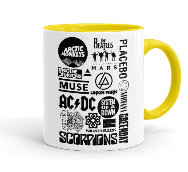 Best Rock Bands Collection — Κεραμική Κίτρινη, 330ml