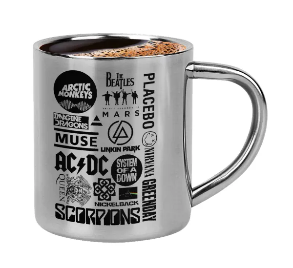 Best Rock Bands Collection — Double-wall metal cup for espresso (220ml)