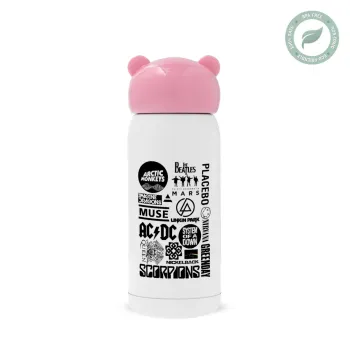 Best Rock Bands Collection, Ροζ ανοξείδωτο παγούρι θερμό (Stainless steel), 320ml