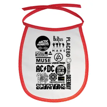 Best Rock Bands Collection, Σαλιάρα μωρού αλέκιαστη με κορδόνι Κόκκινη