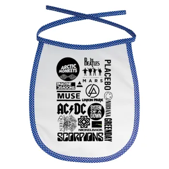 Best Rock Bands Collection, Σαλιάρα μωρού αλέκιαστη με κορδόνι Μπλε