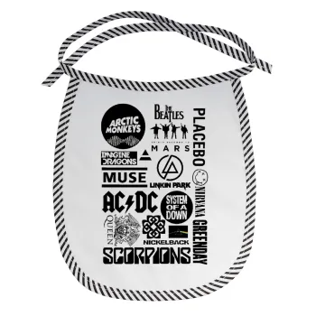 Best Rock Bands Collection, Σαλιάρα μωρού αλέκιαστη με κορδόνι Μαύρη