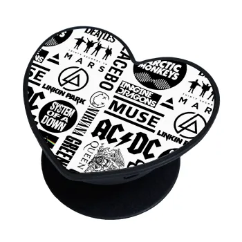 Best Rock Bands Collection, Phone Holders Stand  καρδιά Μαύρο Βάση Στήριξης Κινητού στο Χέρι