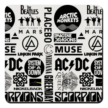 Best Rock Bands Collection, Τετράγωνο μαγνητάκι ξύλινο 9x9cm