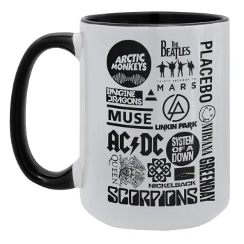 Best Rock Bands Collection, Κούπα Mega 15oz, κεραμική Μαύρη, 450ml