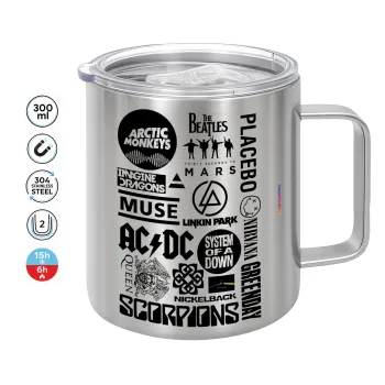 Best Rock Bands Collection, Mug Stainless steel double wall 300ml
