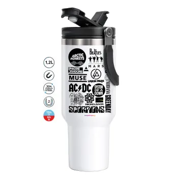 Best Rock Bands Collection, Mega Stainless steel Tumbler with lid, double wall 1,2L