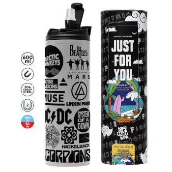 Best Rock Bands Collection, Tumbler stainless steel GREY 600ml