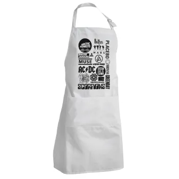 Best Rock Bands Collection, Adult Chef Apron (with sliders and 2 pockets)