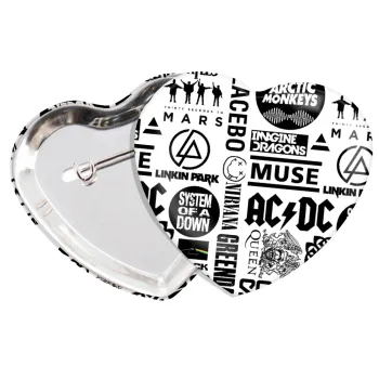 Best Rock Bands Collection, Κονκάρδα παραμάνα καρδιά (57x52mm)