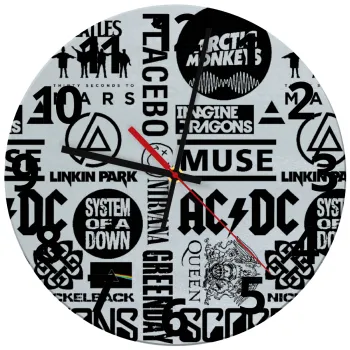 Best Rock Bands Collection, Ρολόι τοίχου γυάλινο (30cm)
