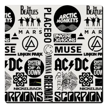 Best Rock Bands Collection, Τετράγωνο μαγνητάκι ξύλινο 6x6cm