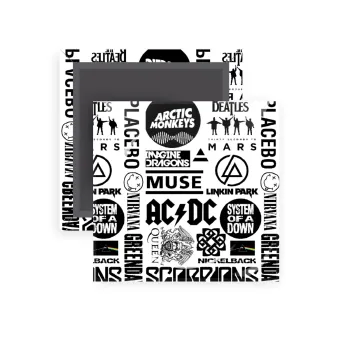 Best Rock Bands Collection, Μαγνητάκι ψυγείου τετράγωνο διάστασης 5x5cm