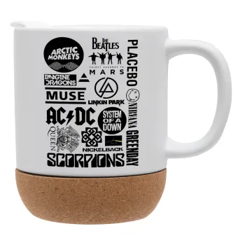 Best Rock Bands Collection, Κούπα, κεραμική με βάση φελού και καπάκι (ΜΑΤ), 330ml