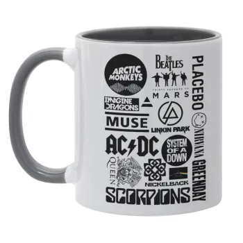 Best Rock Bands Collection, Mug colored grey, ceramic, 330ml