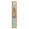 Easter Set, wooden keychain & aromatic flat Easter candle (30cm) (TURQUOISE)