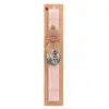 Easter Set, wooden keychain & scented flat Easter candle (30cm) (PINK)