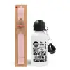 Easter Set, metallic aluminum bottle (500ml) & aromatic flat Easter candle (30cm) (PINK)