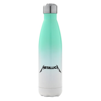 Metallica logo, Metal mug thermos Green/White (Stainless steel), double wall, 500ml