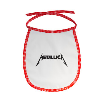 Metallica logo, Σαλιάρα μωρού αλέκιαστη με κορδόνι Κόκκινη