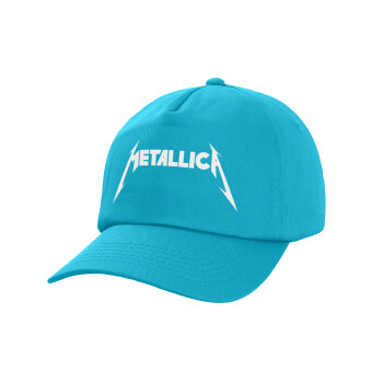 Metallica logo, Καπέλο Baseball, 100% Βαμβακερό, Low profile, Γαλάζιο