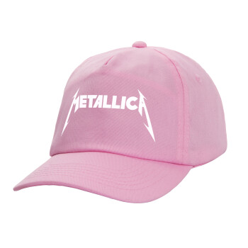 Metallica logo, Καπέλο Baseball, 100% Βαμβακερό, Low profile, ΡΟΖ