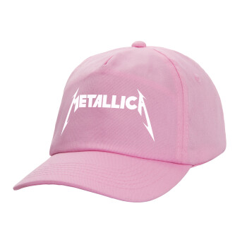 Metallica, Καπέλο παιδικό casual μπειζμπολ, 100% Βαμβακερό Twill, ΡΟΖ (ΒΑΜΒΑΚΕΡΟ, ΠΑΙΔΙΚΟ, ONE SIZE)
