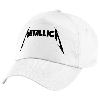Metallica logo, Καπέλο παιδικό Baseball, 100% Βαμβακερό Twill, Λευκό (ΒΑΜΒΑΚΕΡΟ, ΠΑΙΔΙΚΟ, UNISEX, ONE SIZE)