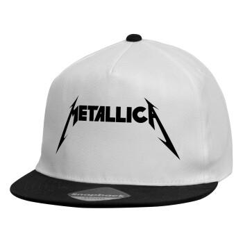 Metallica logo, Καπέλο παιδικό Snapback, 100% Βαμβακερό, Λευκό