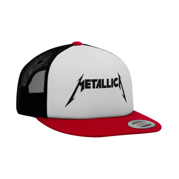Metallica, Καπέλο Ενηλίκων Foam Flat Snapback με Δίχτυ Κόκκινο-Λευκό-Μαύρο (POLYESTER, ΕΝΗΛΙΚΩΝ, UNISEX, ONE SIZE)