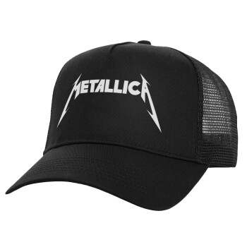 Metallica logo, Καπέλο Structured Trucker, Μαύρο, 100% βαμβακερό