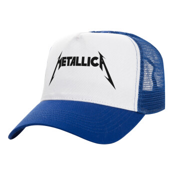 Metallica logo, Καπέλο Structured Trucker, ΛΕΥΚΟ/ΜΠΛΕ