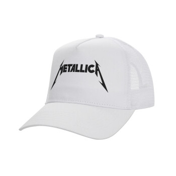 Metallica logo, Καπέλο Ενηλίκων Structured Trucker, με Δίχτυ, ΛΕΥΚΟ (100% ΒΑΜΒΑΚΕΡΟ, ΕΝΗΛΙΚΩΝ, UNISEX, ONE SIZE)