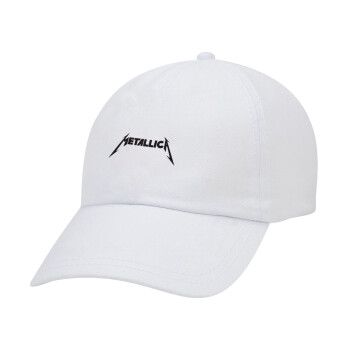Metallica logo, Καπέλο Ενηλίκων Baseball Λευκό 5-φύλλο (POLYESTER, ΕΝΗΛΙΚΩΝ, UNISEX, ONE SIZE)