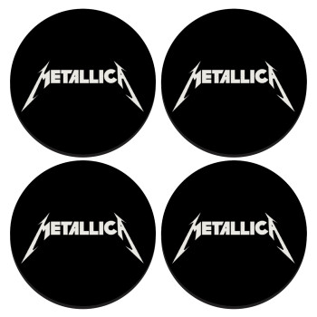 Metallica, ΣΕΤ 4 Σουβέρ ξύλινα στρογγυλά (9cm)