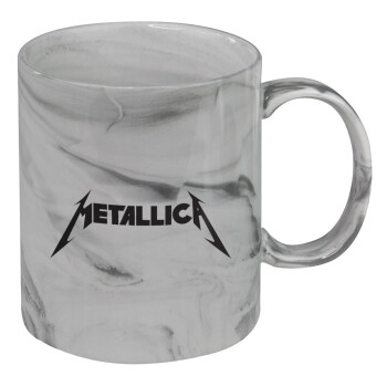 Metallica logo, Mug ceramic marble style, 330ml