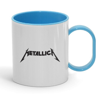 Metallica logo, Κούπα (πλαστική) (BPA-FREE) Polymer Μπλε για παιδιά, 330ml