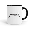 Metallica logo, Κούπα χρωματιστή μαύρη, κεραμική, 330ml