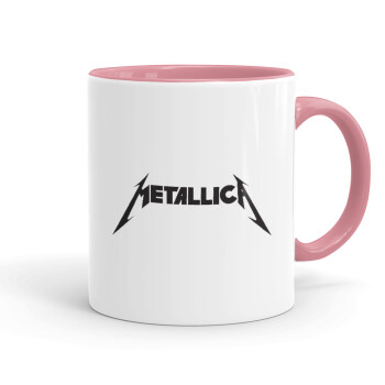 Metallica logo, Mug colored pink, ceramic, 330ml