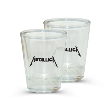 Metallica logo, Σφηνοπότηρα γυάλινα 45ml διάφανα (2 τεμάχια)