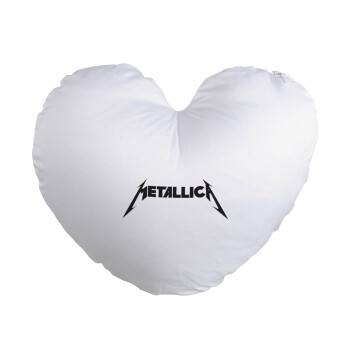 Metallica logo, Μαξιλάρι καναπέ καρδιά 40x40cm περιέχεται το  γέμισμα