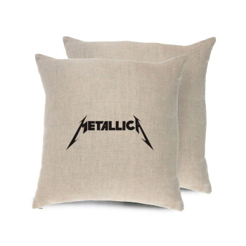 Metallica logo, Μαξιλάρι καναπέ ΛΙΝΟ 40x40cm περιέχεται το  γέμισμα