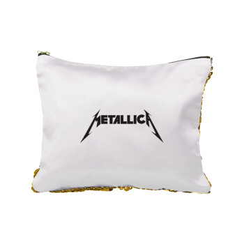 Metallica logo, Τσαντάκι νεσεσέρ με πούλιες (Sequin) Χρυσό