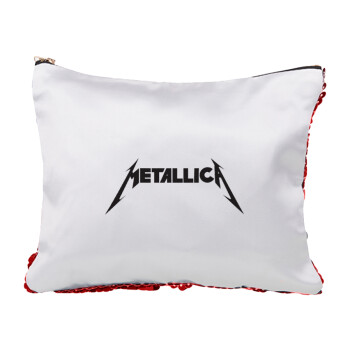 Metallica logo, Τσαντάκι νεσεσέρ με πούλιες (Sequin) Κόκκινο